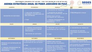 SEGES divulga Agenda Estratégica Anual do Judiciário Piauiense